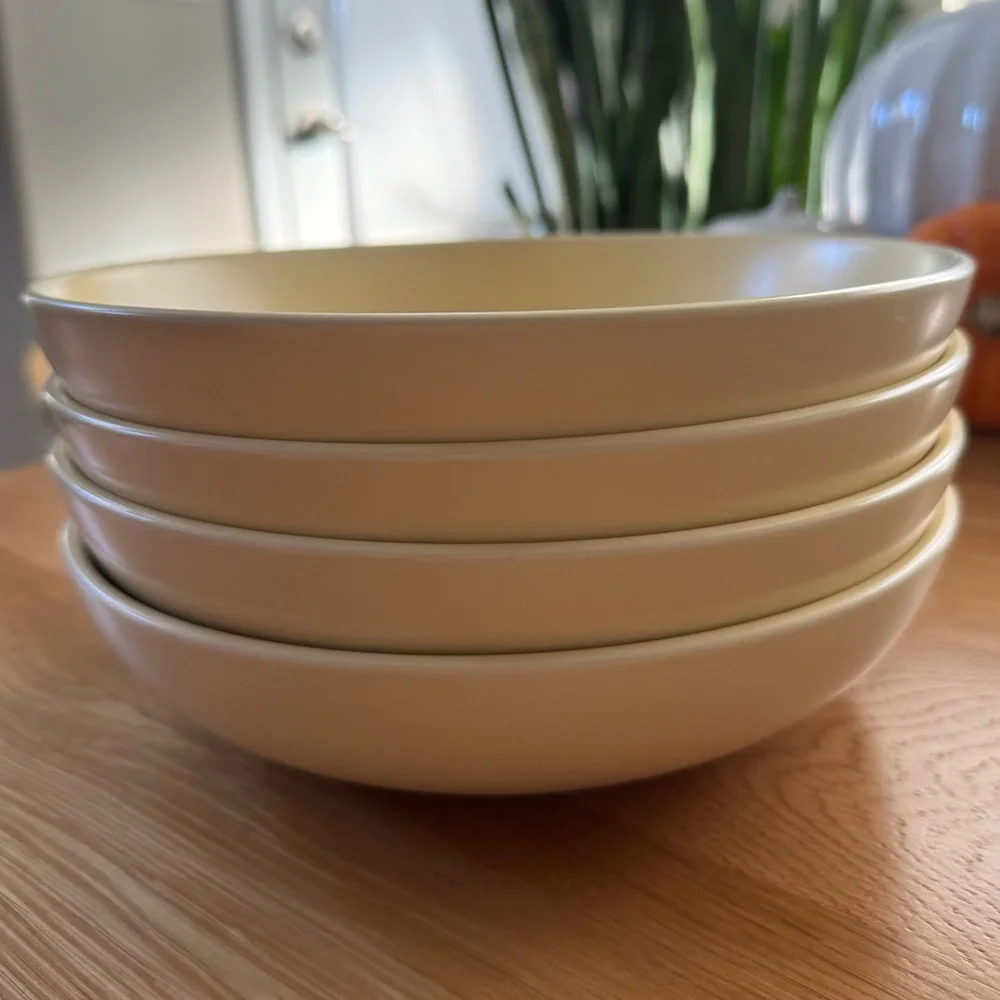 New! Crate&Barrel Butter Yellow 9” Dinner Bowl by Molly Baz, Set of 4